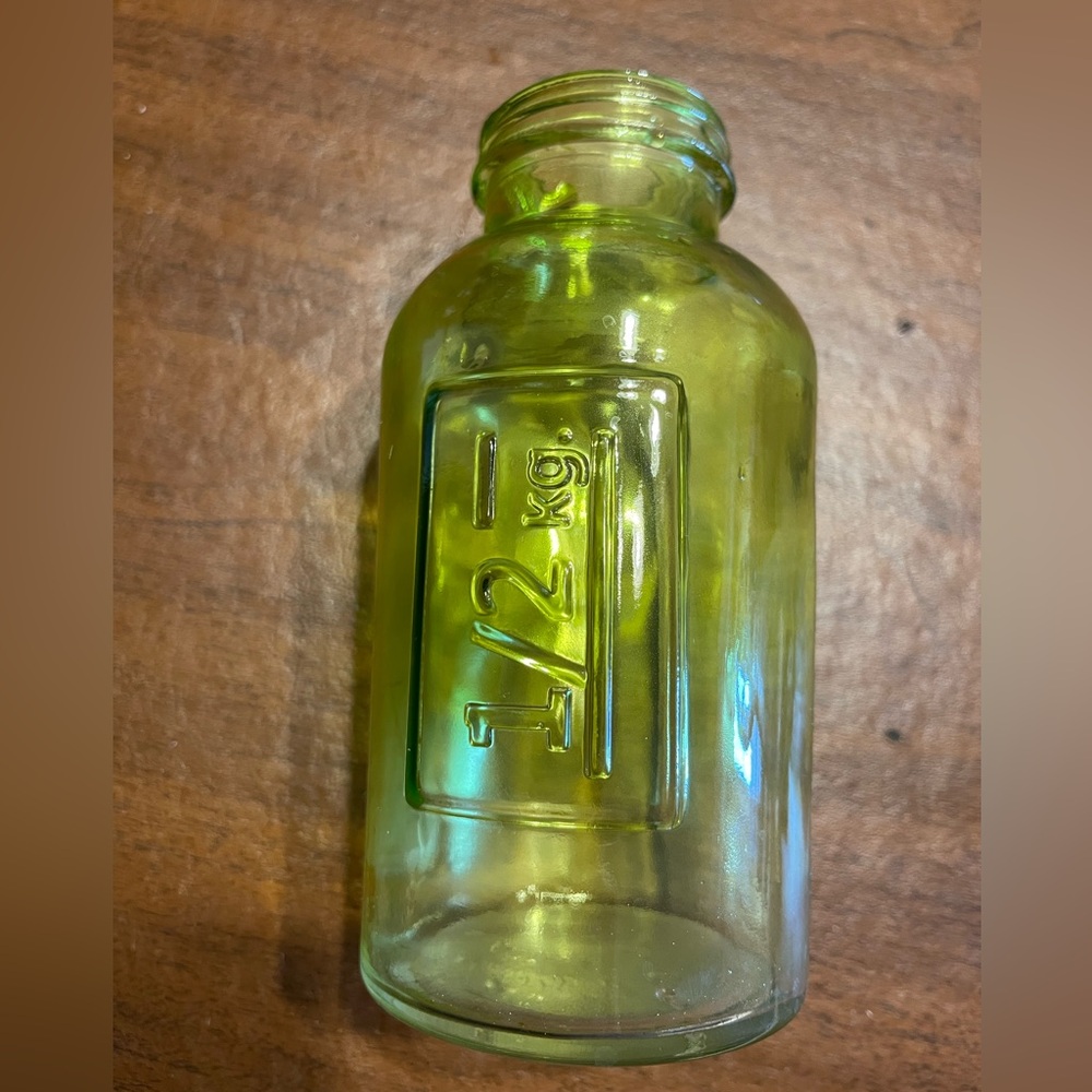 Vintage Green  Apothecary Glass Bottle